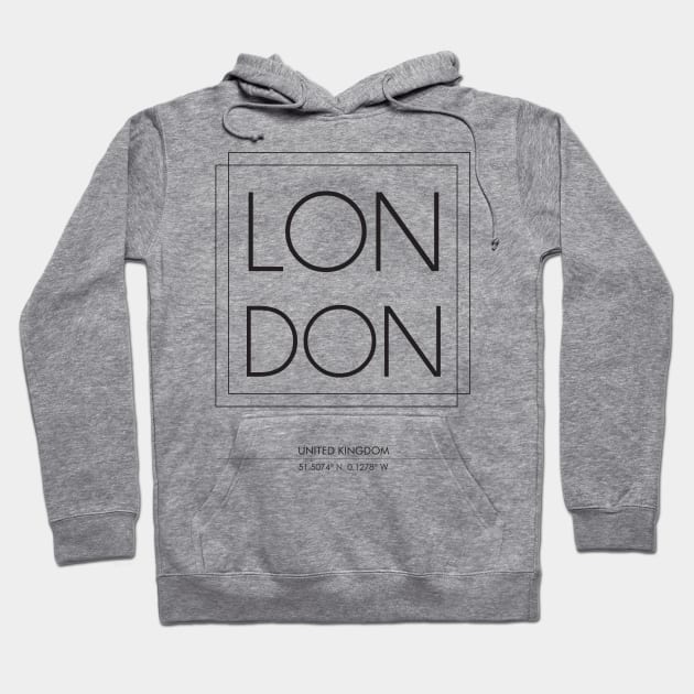 London City Minimal Typography 2 Hoodie by StudioGrafiikka